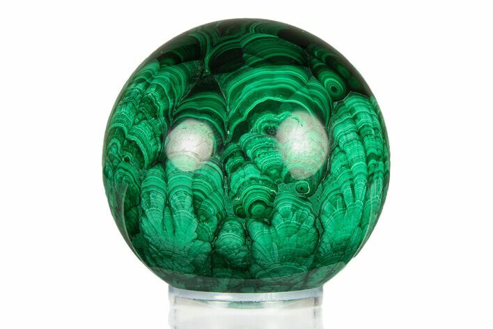 Flowery, Polished Malachite Sphere - DR Congo #284430